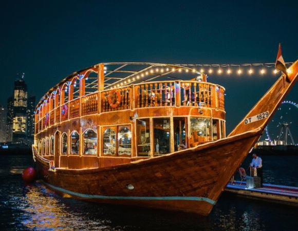Dubai Night Tour With Marina Cruise Dinner