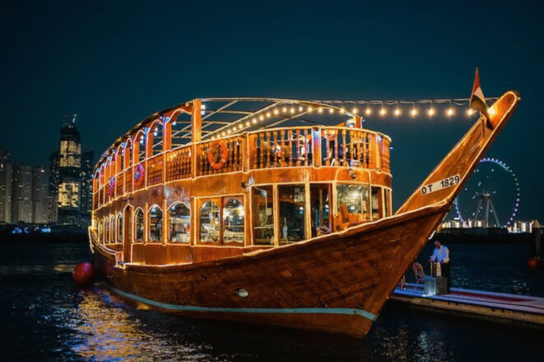 Dubai Night Tour With Marina Cruise Dinner